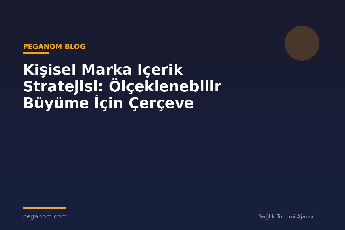 Kişisel Marka Içerik Stratejisi: Ölçeklenebilir Büyüme İçin Çerçeve