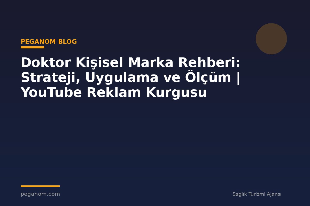 Doktor Kişisel Marka Rehberi: Strateji, Uygulama ve Ölçüm | YouTube Reklam Kurgusu