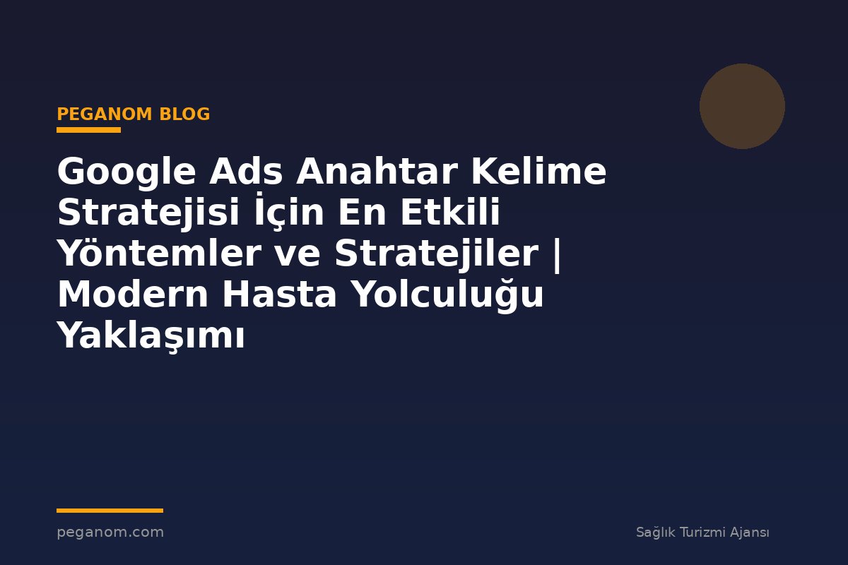 Google Ads Anahtar Kelime Stratejisi İçin En Etkili Yöntemler ve Stratejiler | Modern Hasta Yolculuğu Yaklaşımı