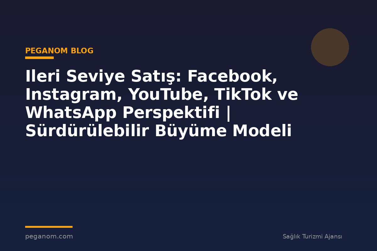 Ileri Seviye Satış: Facebook, Instagram, YouTube, TikTok ve WhatsApp Perspektifi | Sürdürülebilir Büyüme Modeli