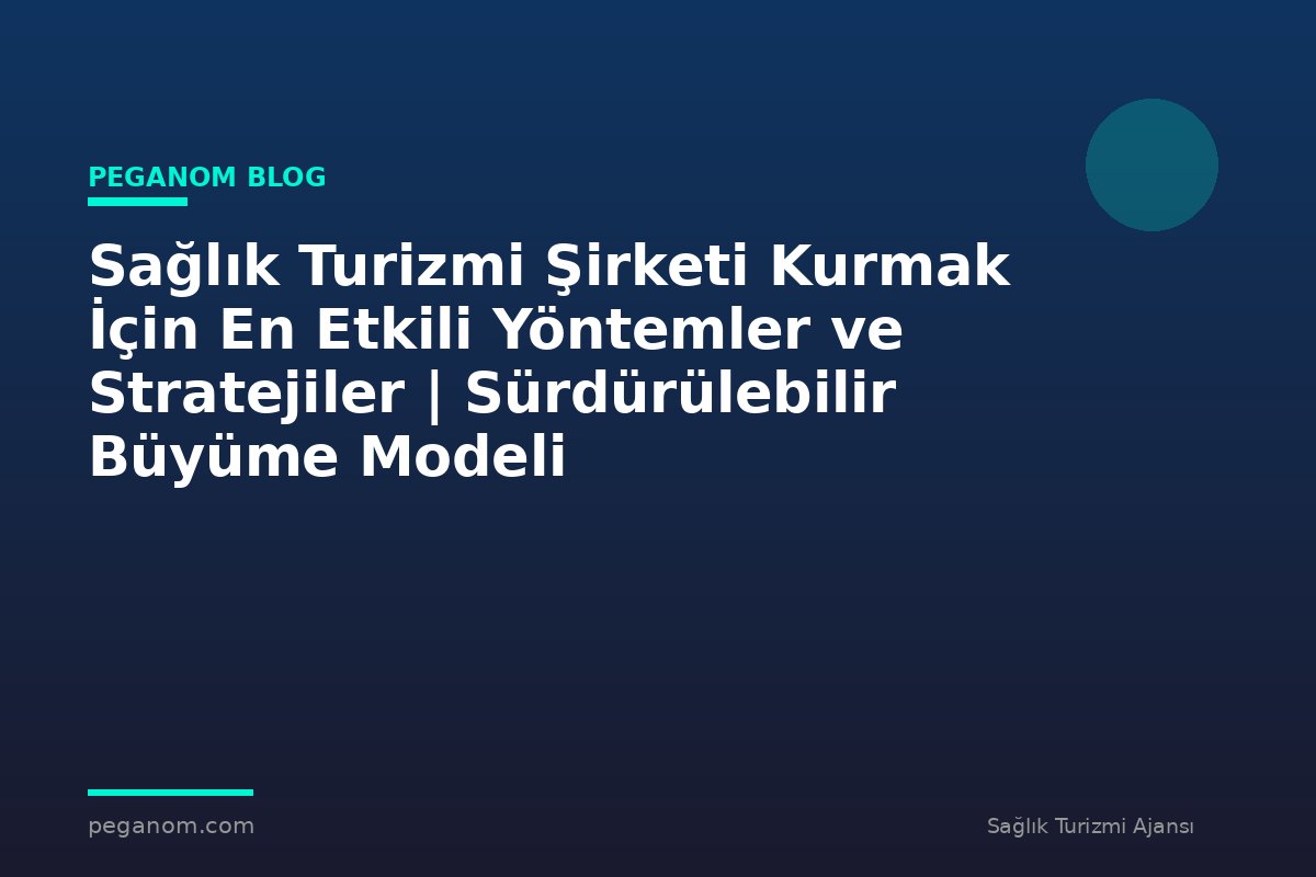 Sağlık Turizmi Şirketi Kurmak İçin En Etkili Yöntemler ve Stratejiler | Sürdürülebilir Büyüme Modeli