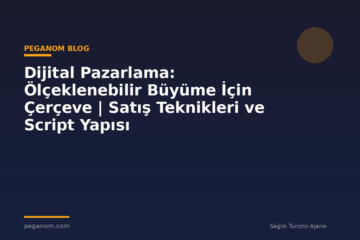Dijital Pazarlama: Ölçeklenebilir Büyüme İçin Çerçeve | Satış Teknikleri ve Script Yapısı