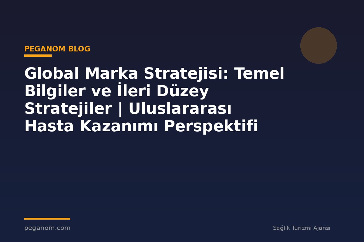 Global Marka Stratejisi: Temel Bilgiler ve İleri Düzey Stratejiler | Uluslararası Hasta Kazanımı Perspektifi