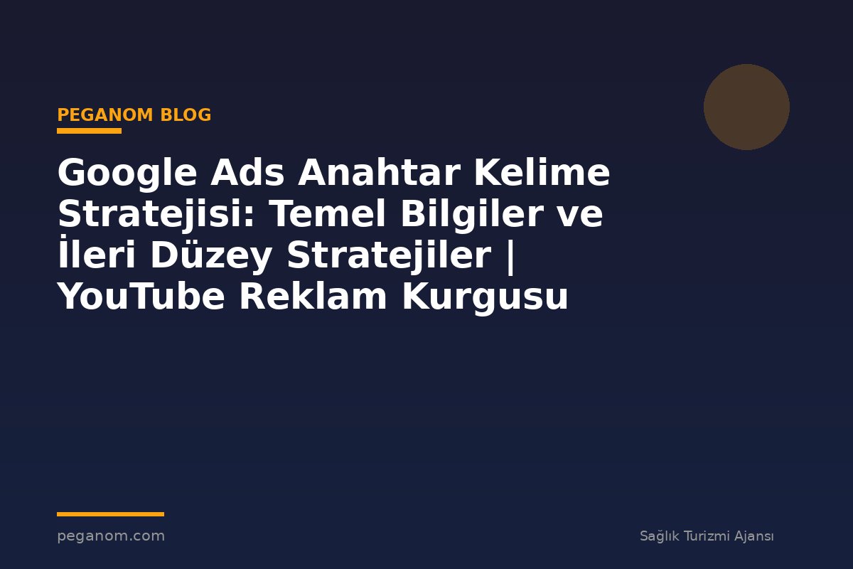Google Ads Anahtar Kelime Stratejisi: Temel Bilgiler ve İleri Düzey Stratejiler | YouTube Reklam Kurgusu