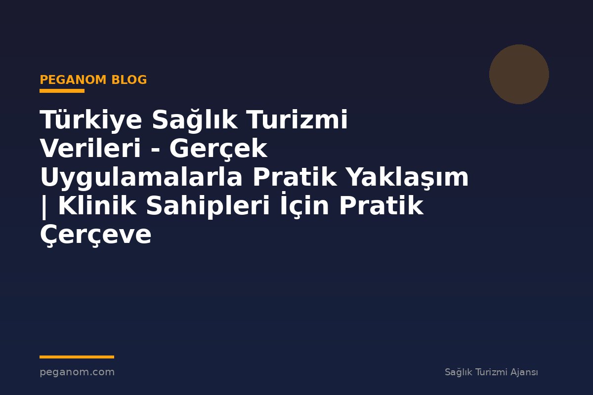 Türkiye Sağlık Turizmi Verileri - Gerçek Uygulamalarla Pratik Yaklaşım | Klinik Sahipleri İçin Pratik Çerçeve