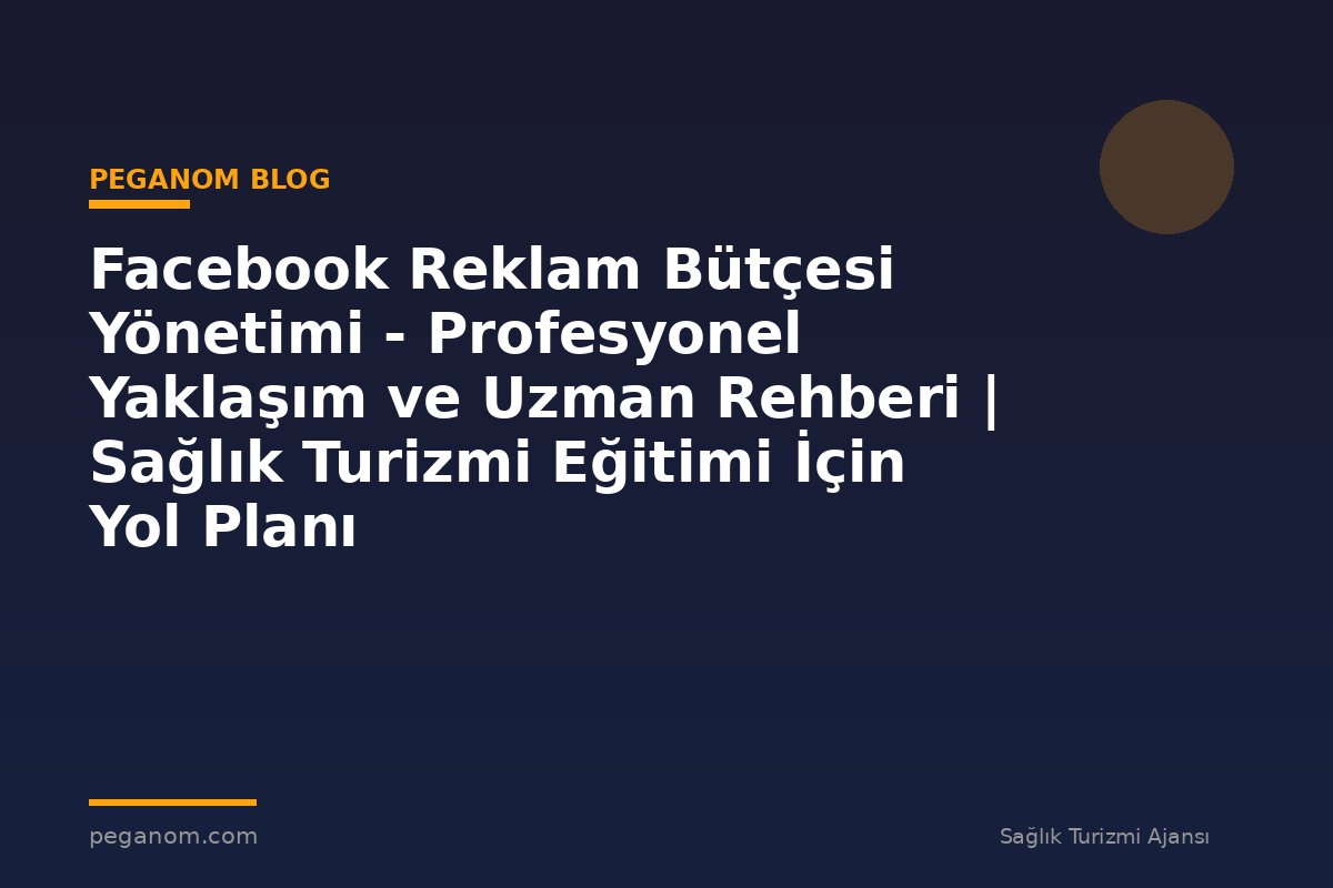 Facebook Reklam Bütçesi Yönetimi - Profesyonel Yaklaşım ve Uzman Rehberi | Sağlık Turizmi Eğitimi İçin Yol Planı