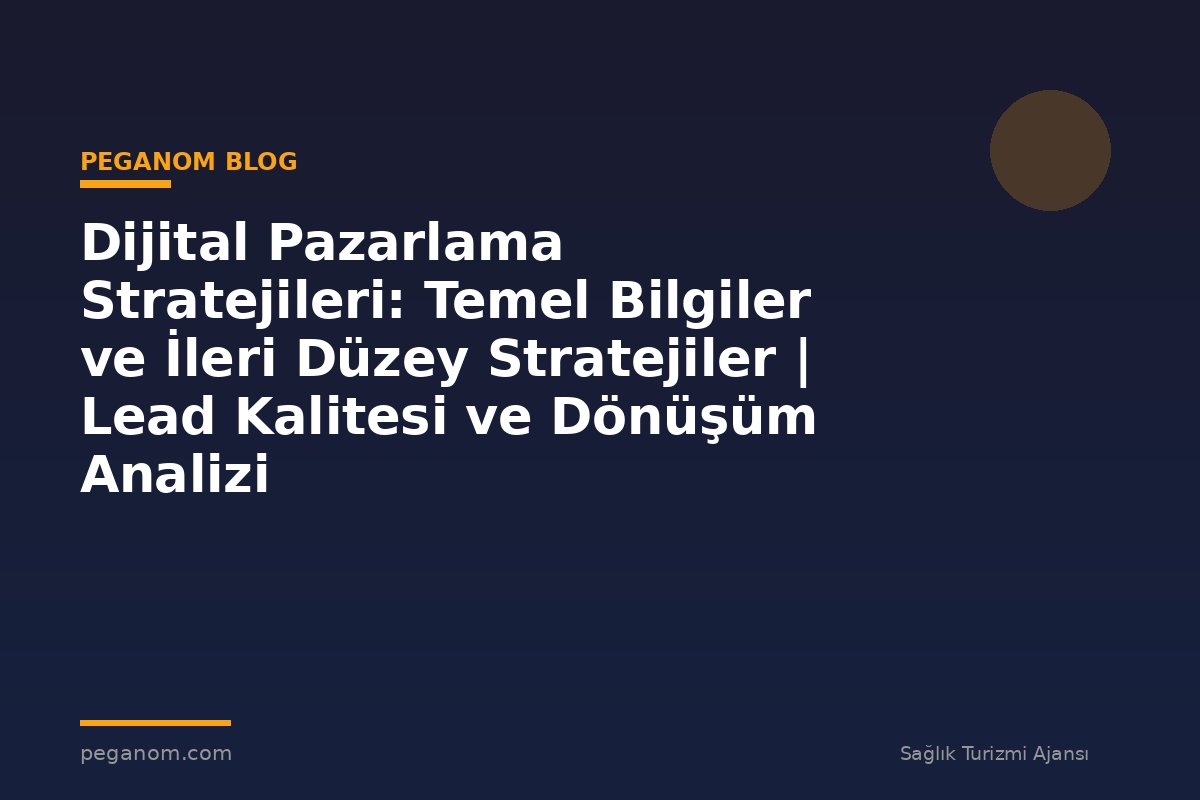 Dijital Pazarlama Stratejileri: Temel Bilgiler ve İleri Düzey Stratejiler | Lead Kalitesi ve Dönüşüm Analizi