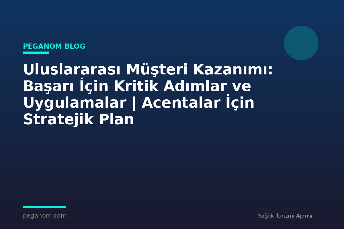 Uluslararası Müşteri Kazanımı: Başarı İçin Kritik Adımlar ve Uygulamalar | Acentalar İçin Stratejik Plan