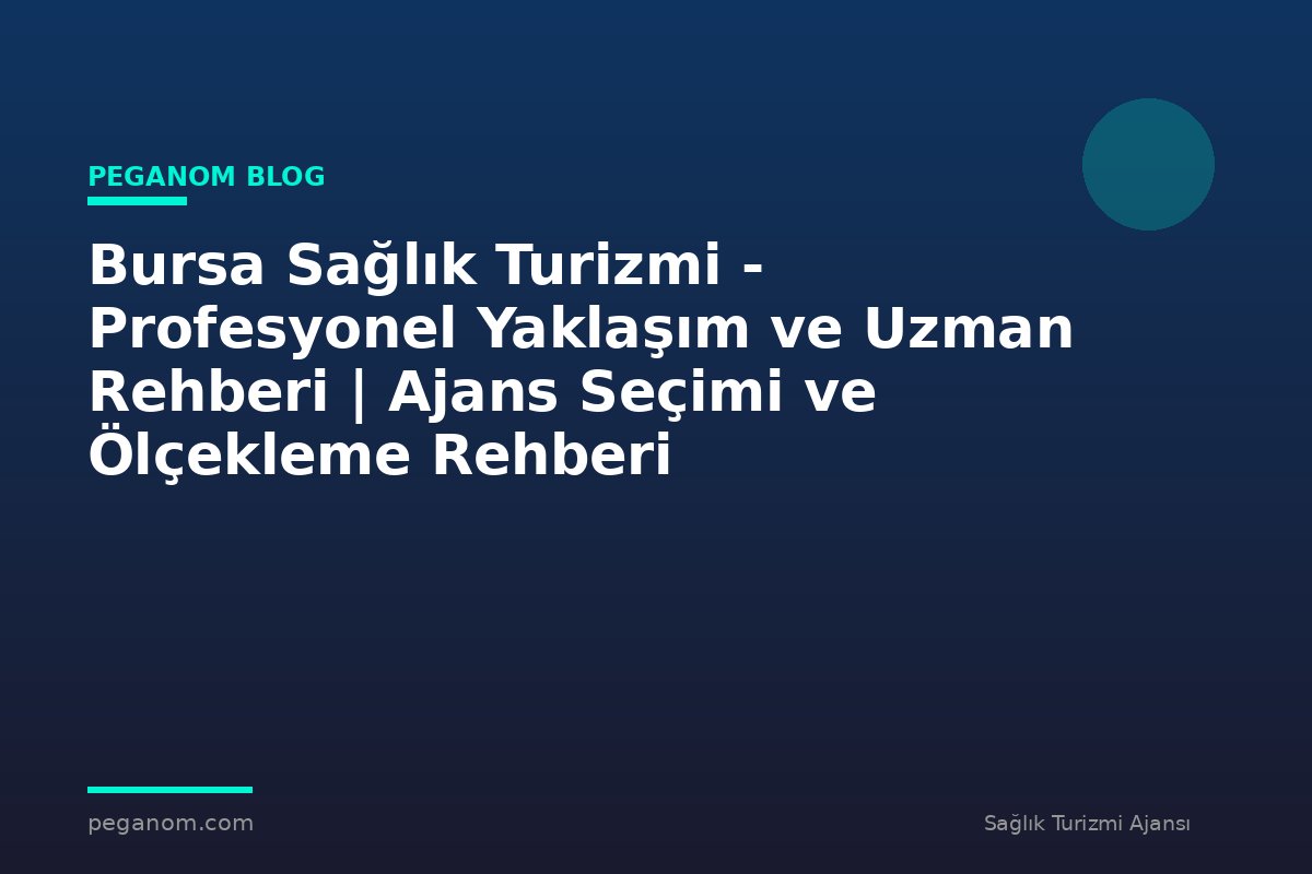Bursa Sağlık Turizmi - Profesyonel Yaklaşım ve Uzman Rehberi | Ajans Seçimi ve Ölçekleme Rehberi