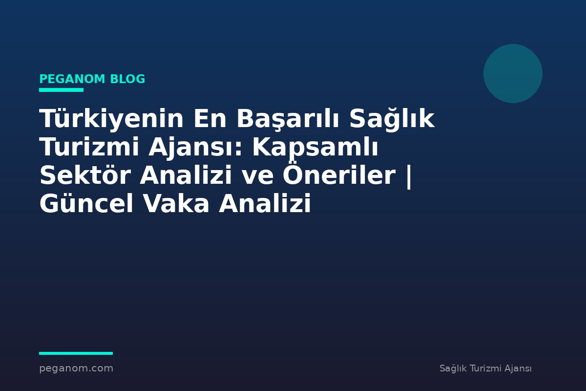 Türkiyenin En Başarılı Sağlık Turizmi Ajansı: Kapsamlı Sektör Analizi ve Öneriler | Güncel Vaka Analizi