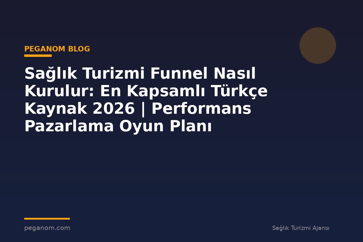 Sağlık Turizmi Funnel Nasıl Kurulur: En Kapsamlı Türkçe Kaynak 2026 | Performans Pazarlama Oyun Planı