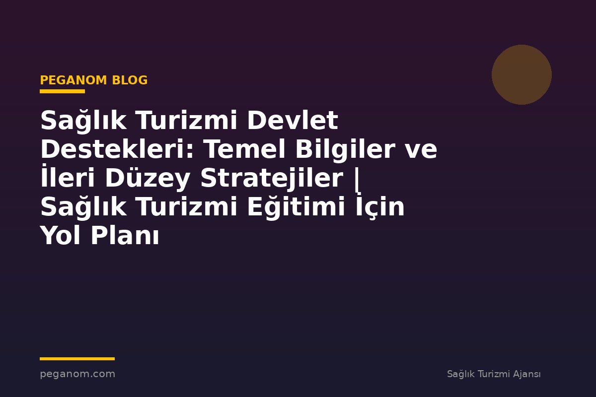 Sağlık Turizmi Devlet Destekleri: Temel Bilgiler ve İleri Düzey Stratejiler | Sağlık Turizmi Eğitimi İçin Yol Planı