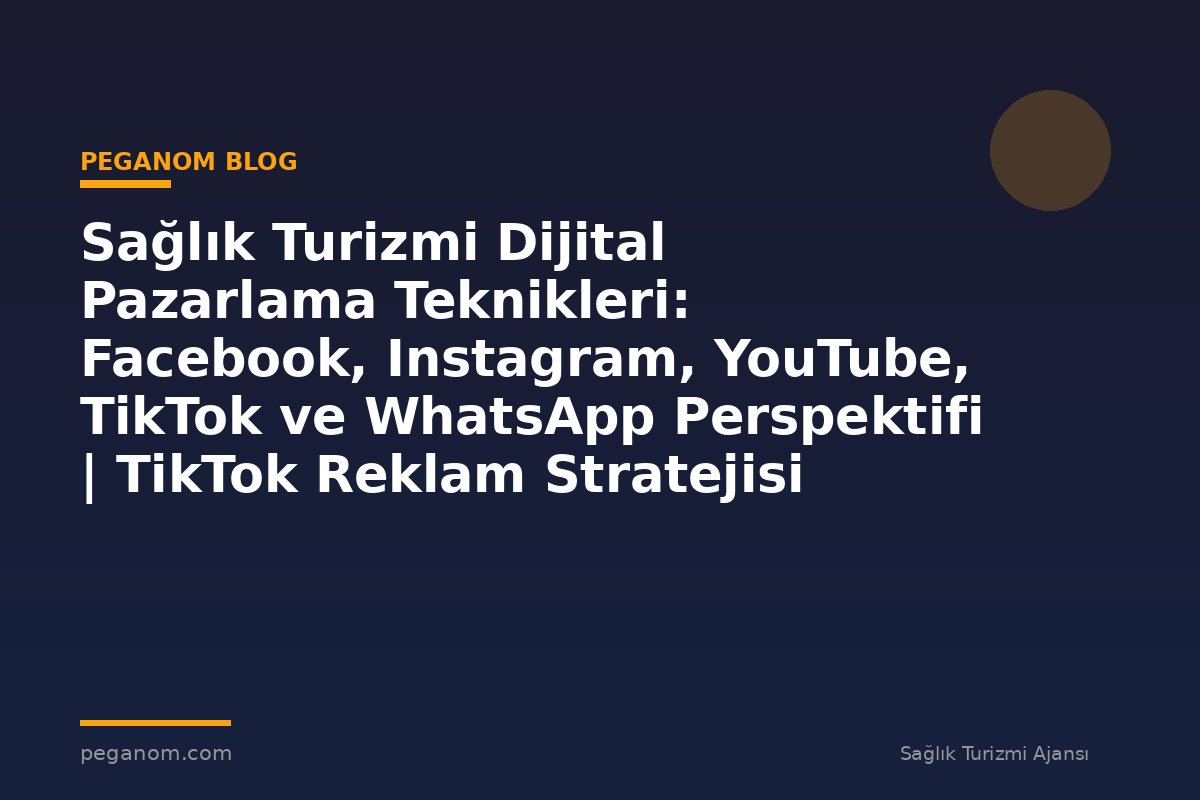 Sağlık Turizmi Dijital Pazarlama Teknikleri: Facebook, Instagram, YouTube, TikTok ve WhatsApp Perspektifi | TikTok Reklam Stratejisi