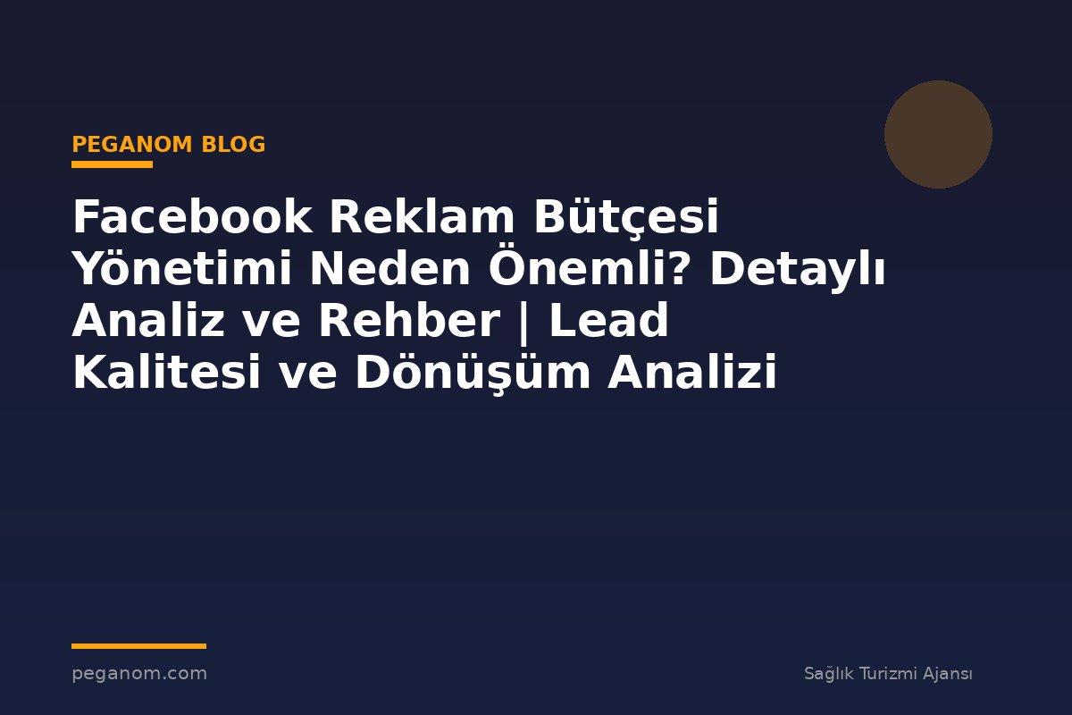 Facebook Reklam Bütçesi Yönetimi Neden Önemli? Detaylı Analiz ve Rehber | Lead Kalitesi ve Dönüşüm Analizi