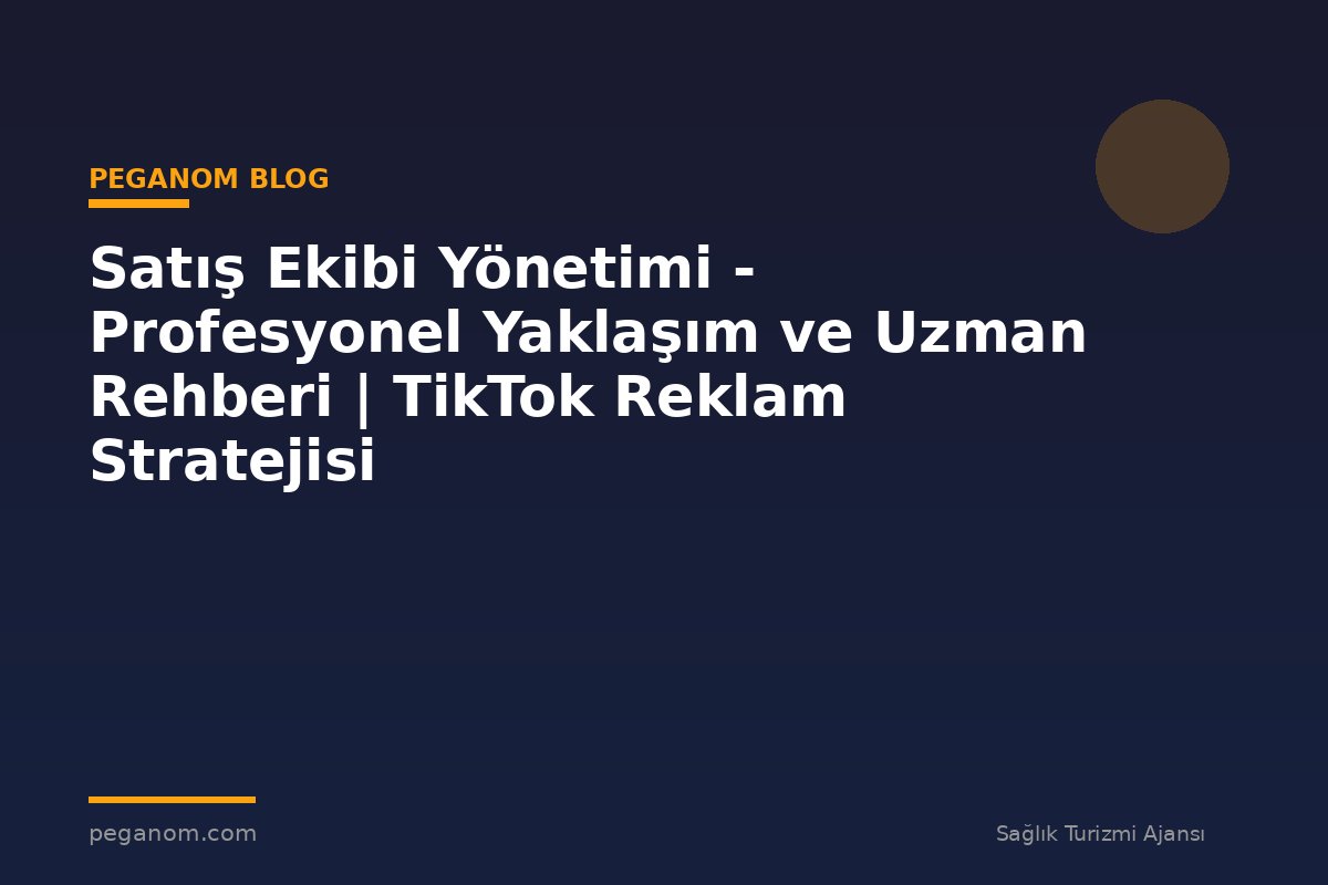 Satış Ekibi Yönetimi - Profesyonel Yaklaşım ve Uzman Rehberi | TikTok Reklam Stratejisi