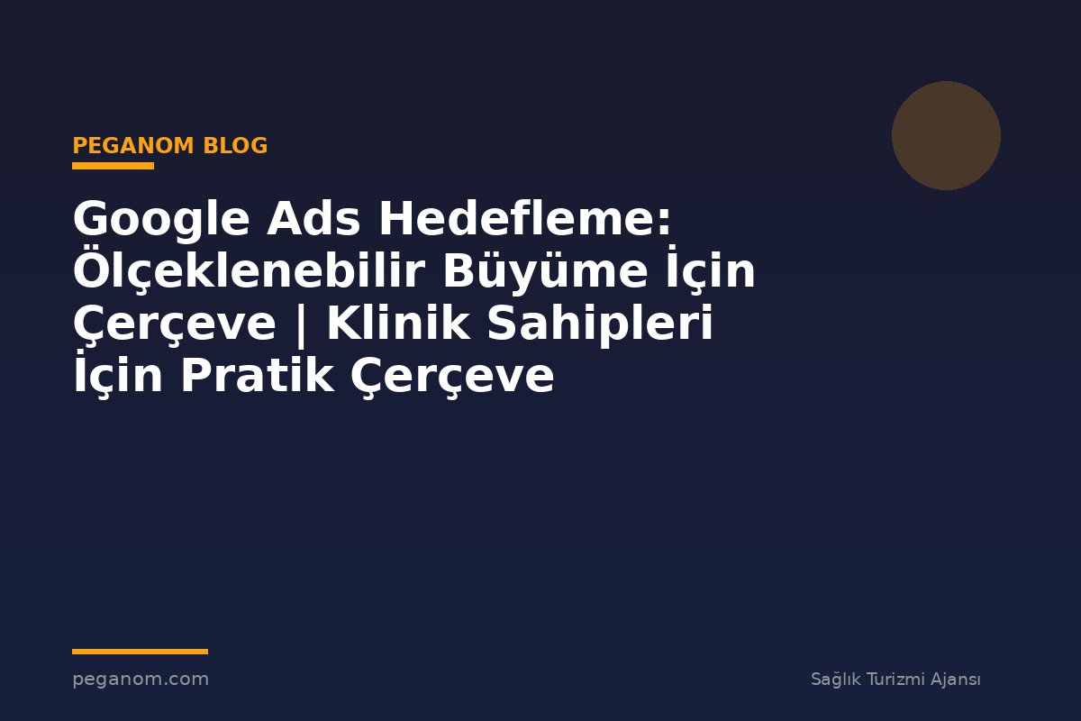Google Ads Hedefleme: Ölçeklenebilir Büyüme İçin Çerçeve | Klinik Sahipleri İçin Pratik Çerçeve