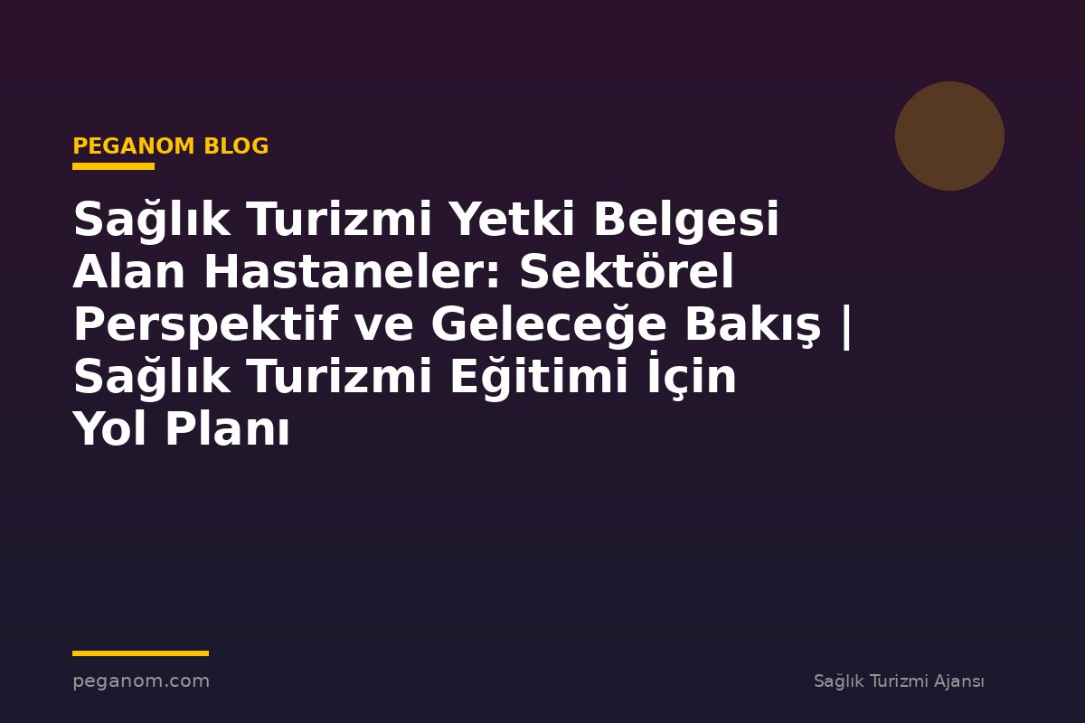 Sağlık Turizmi Yetki Belgesi Alan Hastaneler: Sektörel Perspektif ve Geleceğe Bakış | Sağlık Turizmi Eğitimi İçin Yol Planı