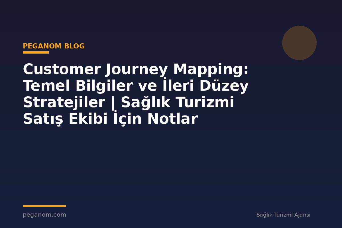 Customer Journey Mapping: Temel Bilgiler ve İleri Düzey Stratejiler | Sağlık Turizmi Satış Ekibi İçin Notlar