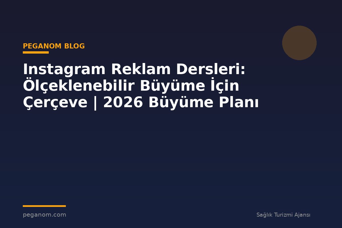 Instagram Reklam Dersleri: Ölçeklenebilir Büyüme İçin Çerçeve | 2026 Büyüme Planı