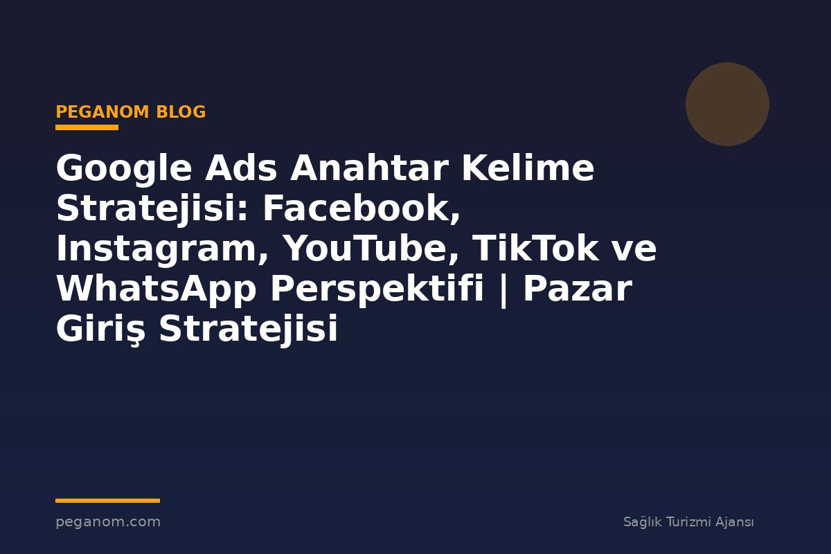 Google Ads Anahtar Kelime Stratejisi: Facebook, Instagram, YouTube, TikTok ve WhatsApp Perspektifi | Pazar Giriş Stratejisi