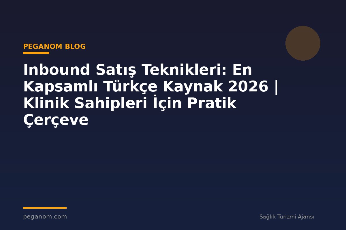 Inbound Satış Teknikleri: En Kapsamlı Türkçe Kaynak 2026 | Klinik Sahipleri İçin Pratik Çerçeve