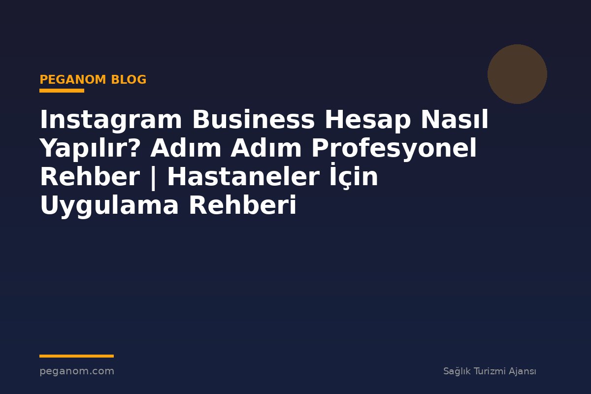 Instagram Business Hesap Nasıl Yapılır? Adım Adım Profesyonel Rehber | Hastaneler İçin Uygulama Rehberi