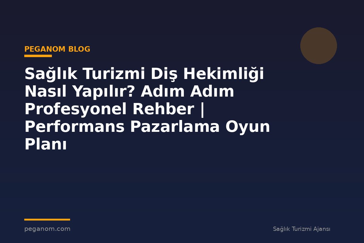 Sağlık Turizmi Diş Hekimliği Nasıl Yapılır? Adım Adım Profesyonel Rehber | Performans Pazarlama Oyun Planı