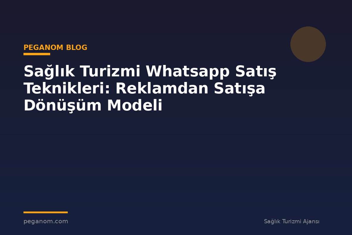 Sağlık Turizmi Whatsapp Satış Teknikleri: Reklamdan Satışa Dönüşüm Modeli