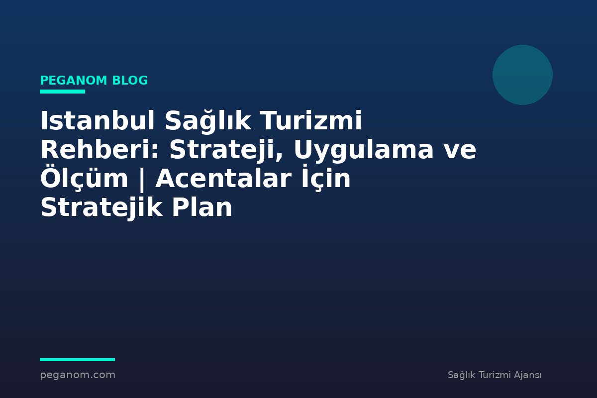Istanbul Sağlık Turizmi Rehberi: Strateji, Uygulama ve Ölçüm | Acentalar İçin Stratejik Plan