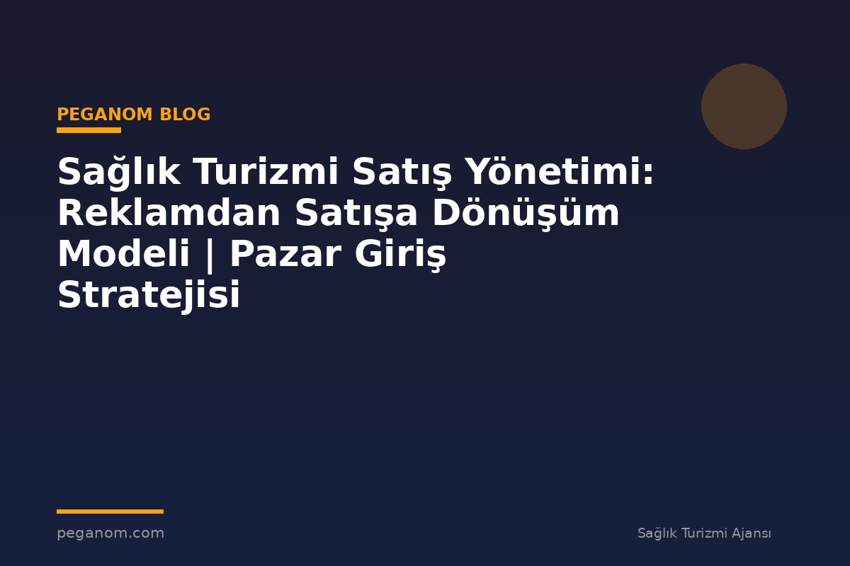 Sağlık Turizmi Satış Yönetimi: Reklamdan Satışa Dönüşüm Modeli | Pazar Giriş Stratejisi