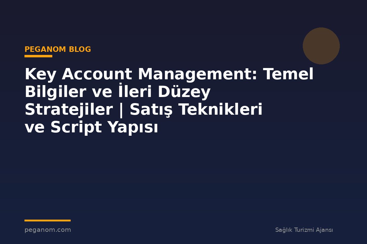 Key Account Management: Temel Bilgiler ve İleri Düzey Stratejiler | Satış Teknikleri ve Script Yapısı