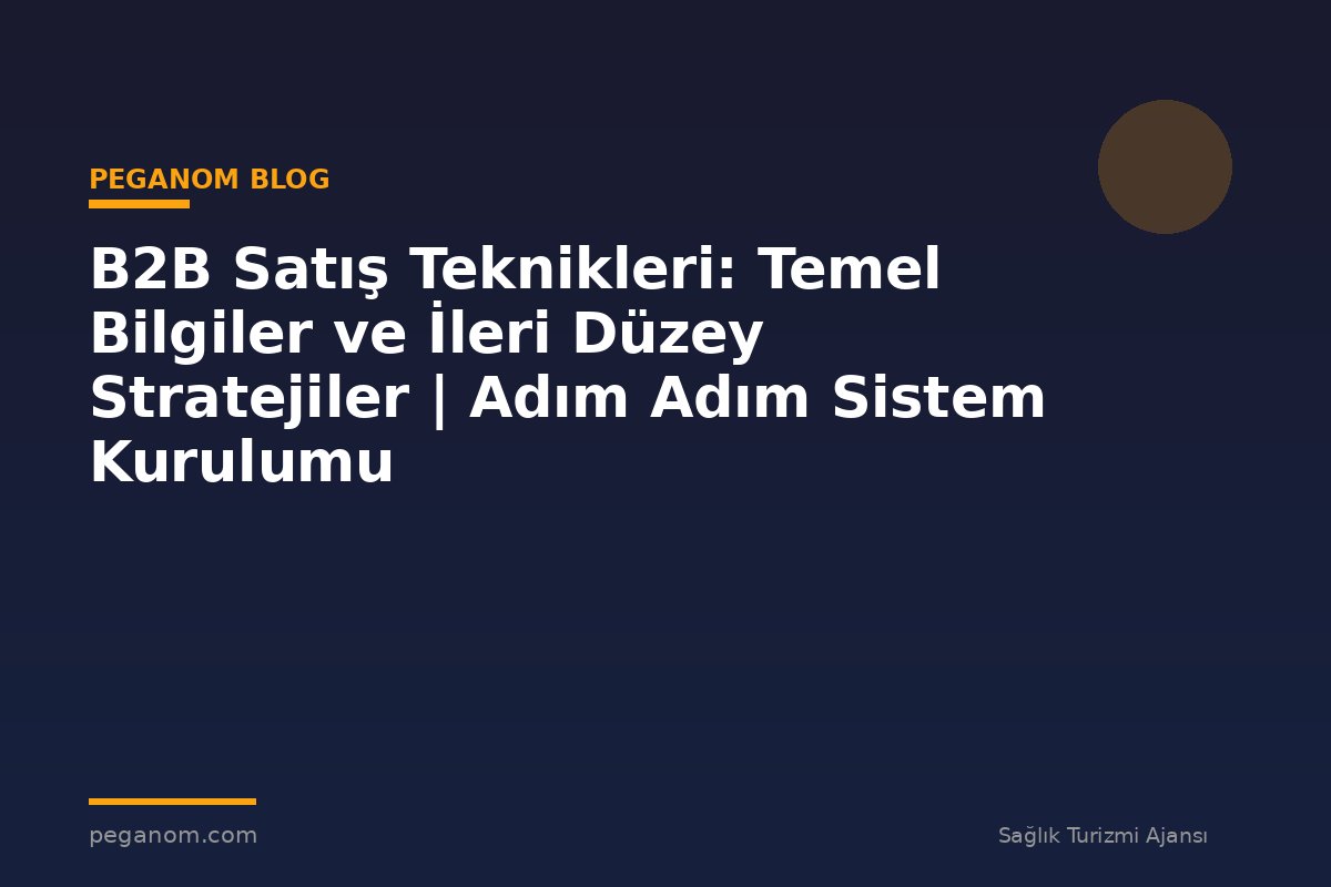 B2B Satış Teknikleri: Temel Bilgiler ve İleri Düzey Stratejiler | Adım Adım Sistem Kurulumu
