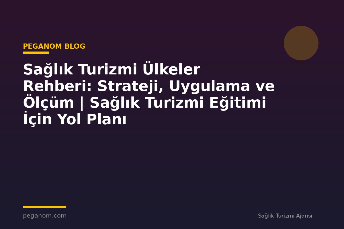 Sağlık Turizmi Ülkeler Rehberi: Strateji, Uygulama ve Ölçüm | Sağlık Turizmi Eğitimi İçin Yol Planı