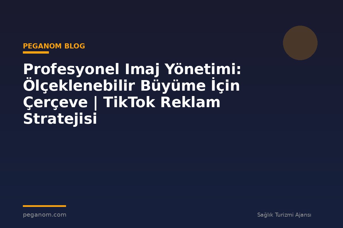 Profesyonel Imaj Yönetimi: Ölçeklenebilir Büyüme İçin Çerçeve | TikTok Reklam Stratejisi