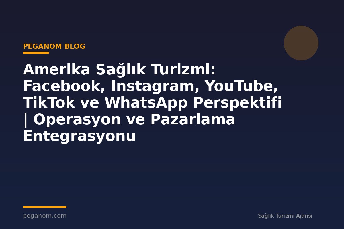 Amerika Sağlık Turizmi: Facebook, Instagram, YouTube, TikTok ve WhatsApp Perspektifi | Operasyon ve Pazarlama Entegrasyonu