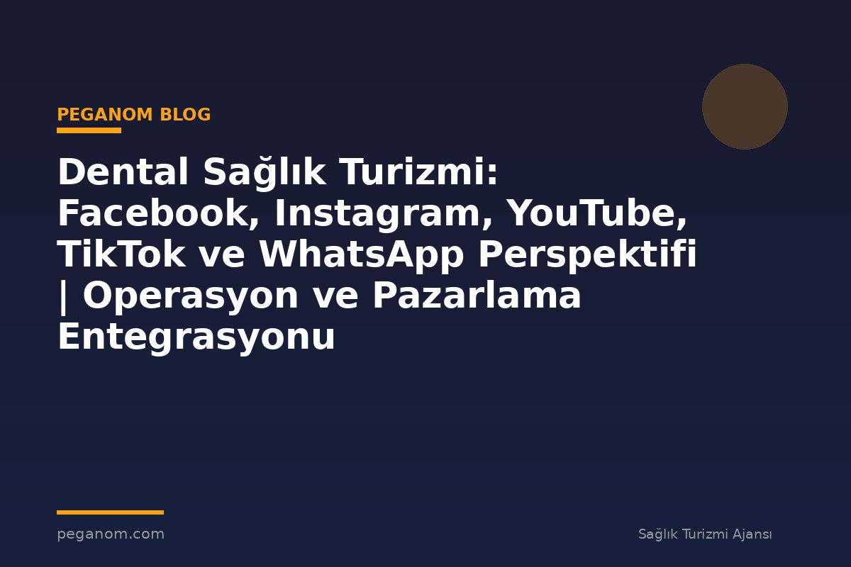 Dental Sağlık Turizmi: Facebook, Instagram, YouTube, TikTok ve WhatsApp Perspektifi | Operasyon ve Pazarlama Entegrasyonu