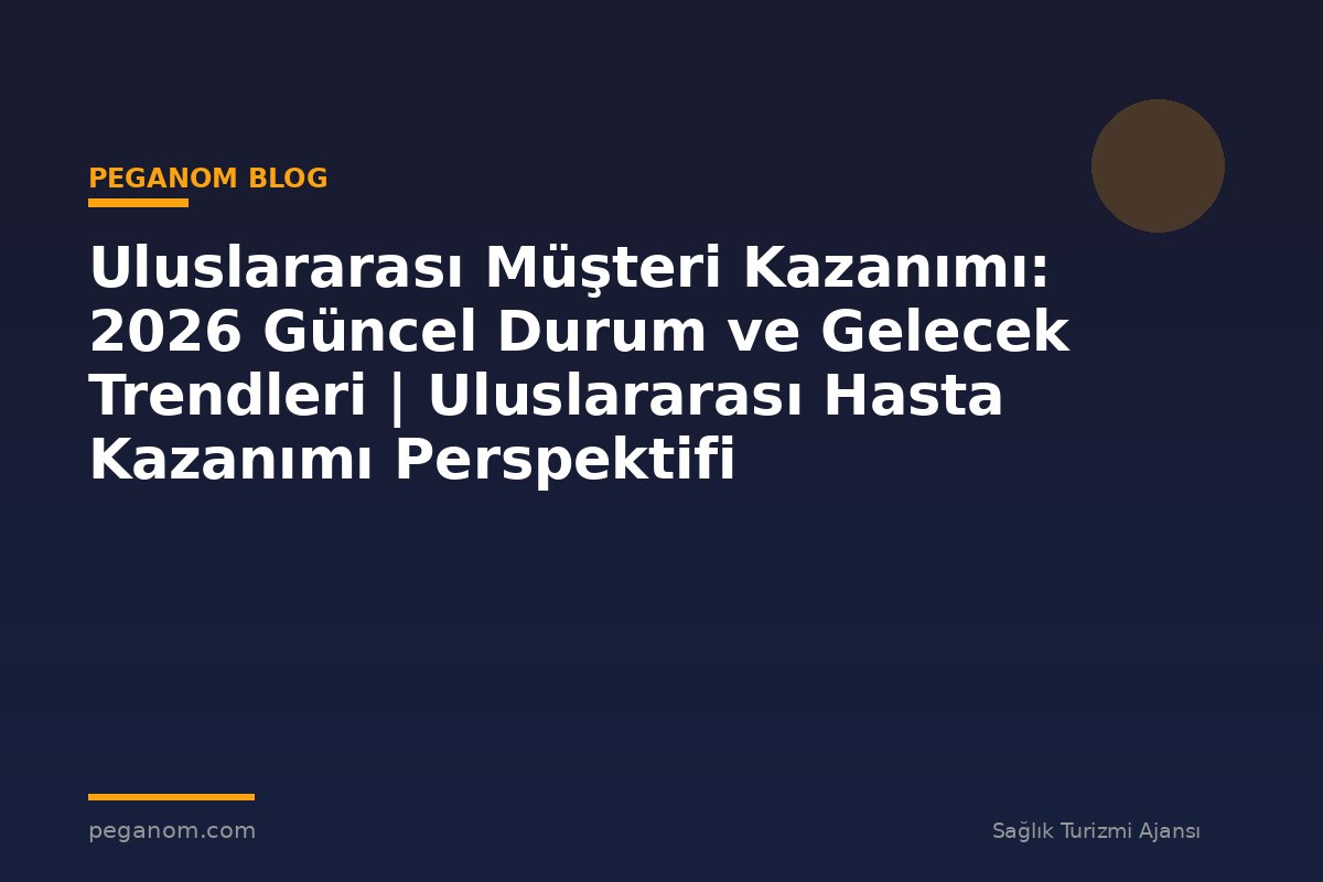 Uluslararası Müşteri Kazanımı: 2026 Güncel Durum ve Gelecek Trendleri | Uluslararası Hasta Kazanımı Perspektifi