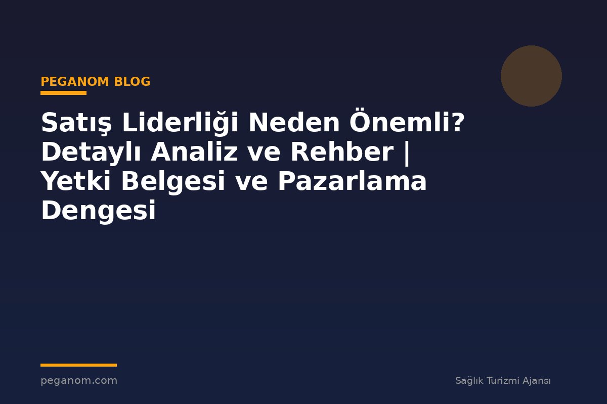 Satış Liderliği Neden Önemli? Detaylı Analiz ve Rehber | Yetki Belgesi ve Pazarlama Dengesi