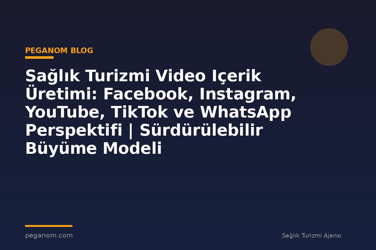 Sağlık Turizmi Video Içerik Üretimi: Facebook, Instagram, YouTube, TikTok ve WhatsApp Perspektifi | Sürdürülebilir Büyüme Modeli