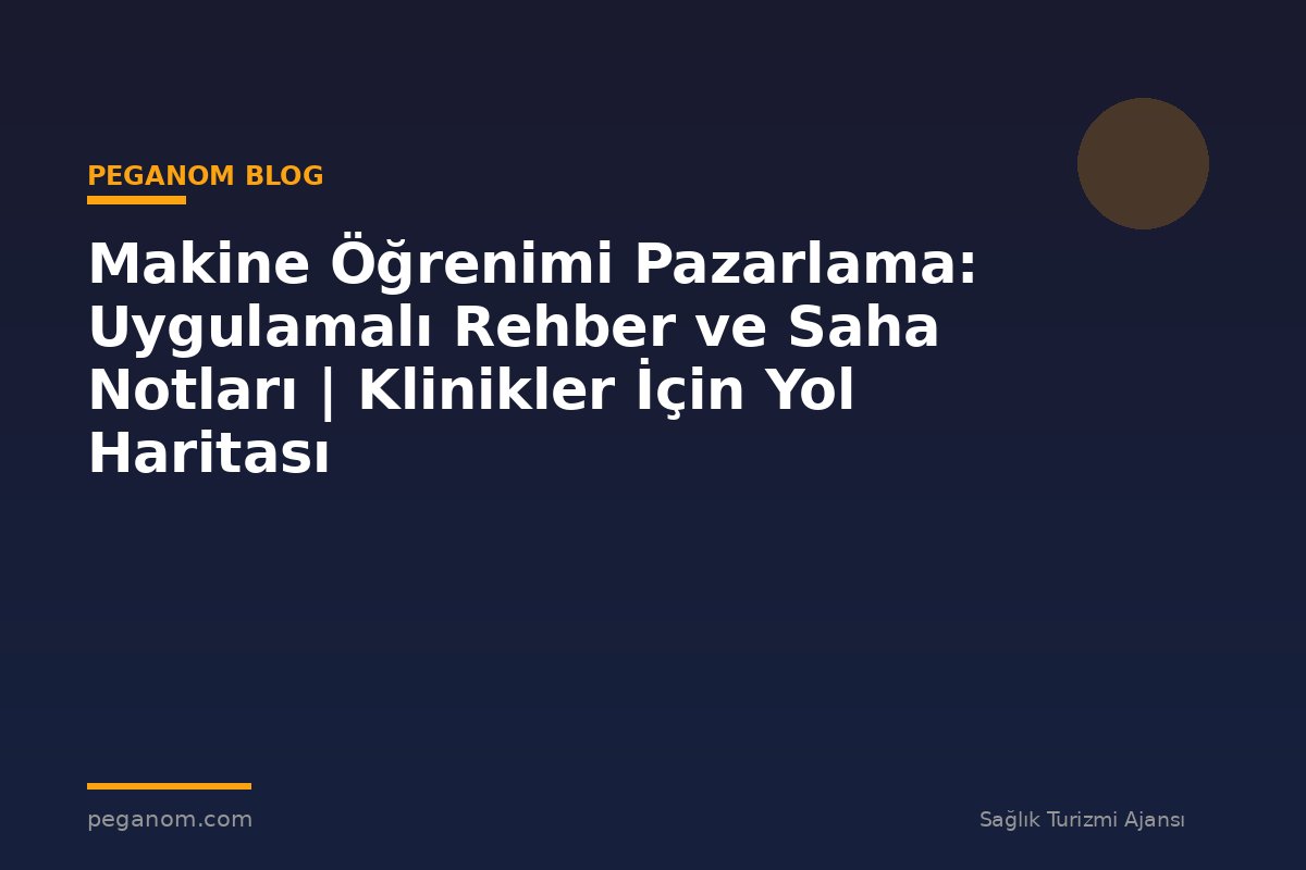Makine Öğrenimi Pazarlama: Uygulamalı Rehber ve Saha Notları | Klinikler İçin Yol Haritası