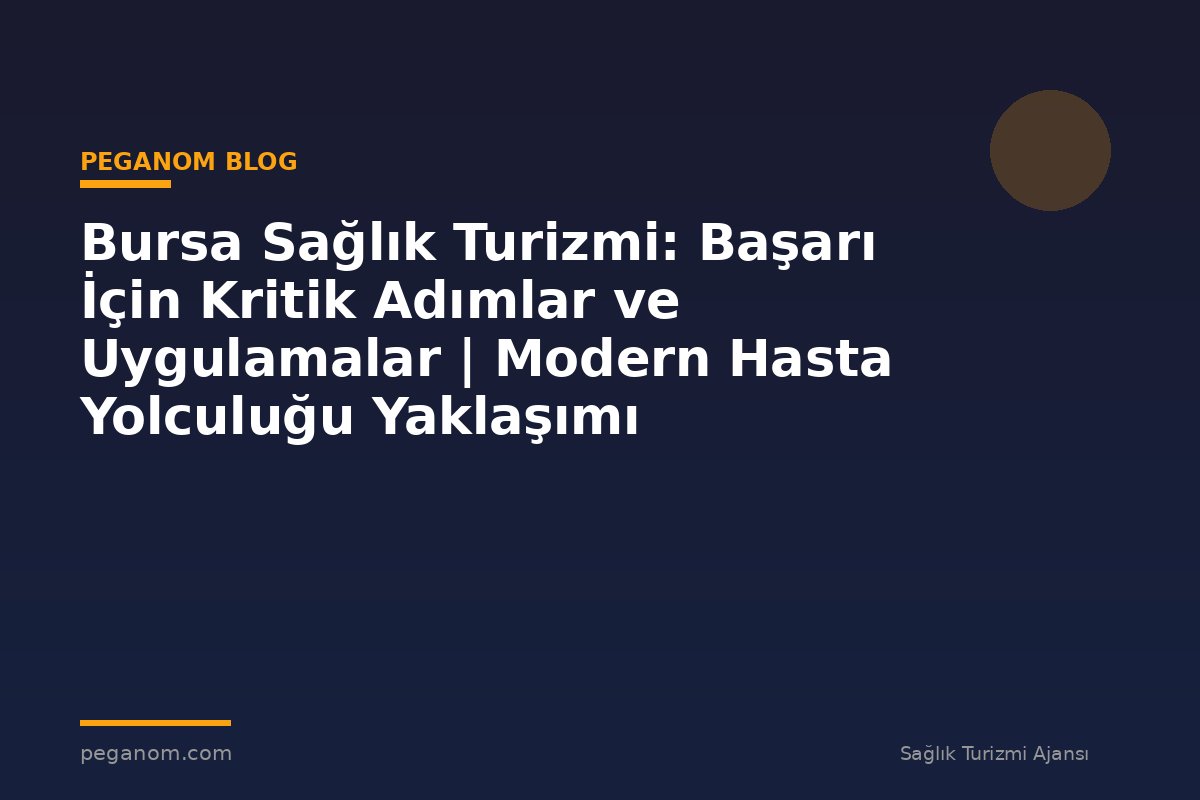 Bursa Sağlık Turizmi: Başarı İçin Kritik Adımlar ve Uygulamalar | Modern Hasta Yolculuğu Yaklaşımı