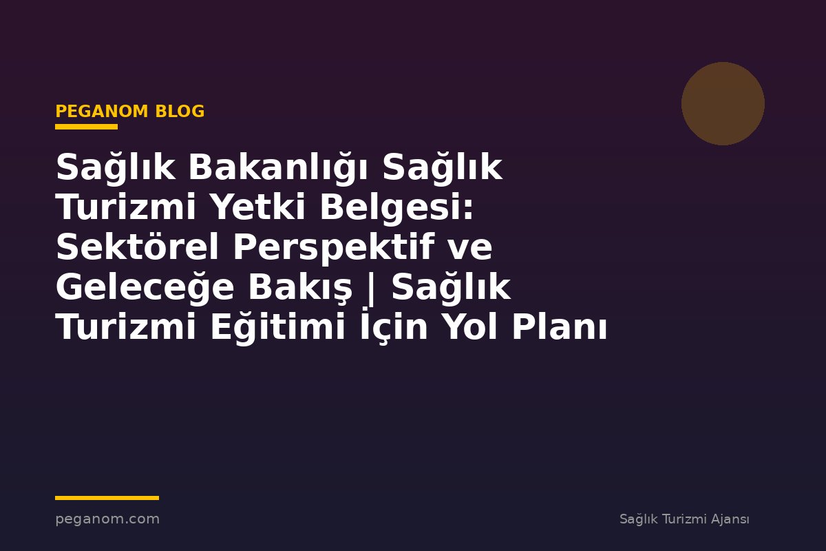 Sağlık Bakanlığı Sağlık Turizmi Yetki Belgesi: Sektörel Perspektif ve Geleceğe Bakış | Sağlık Turizmi Eğitimi İçin Yol Planı