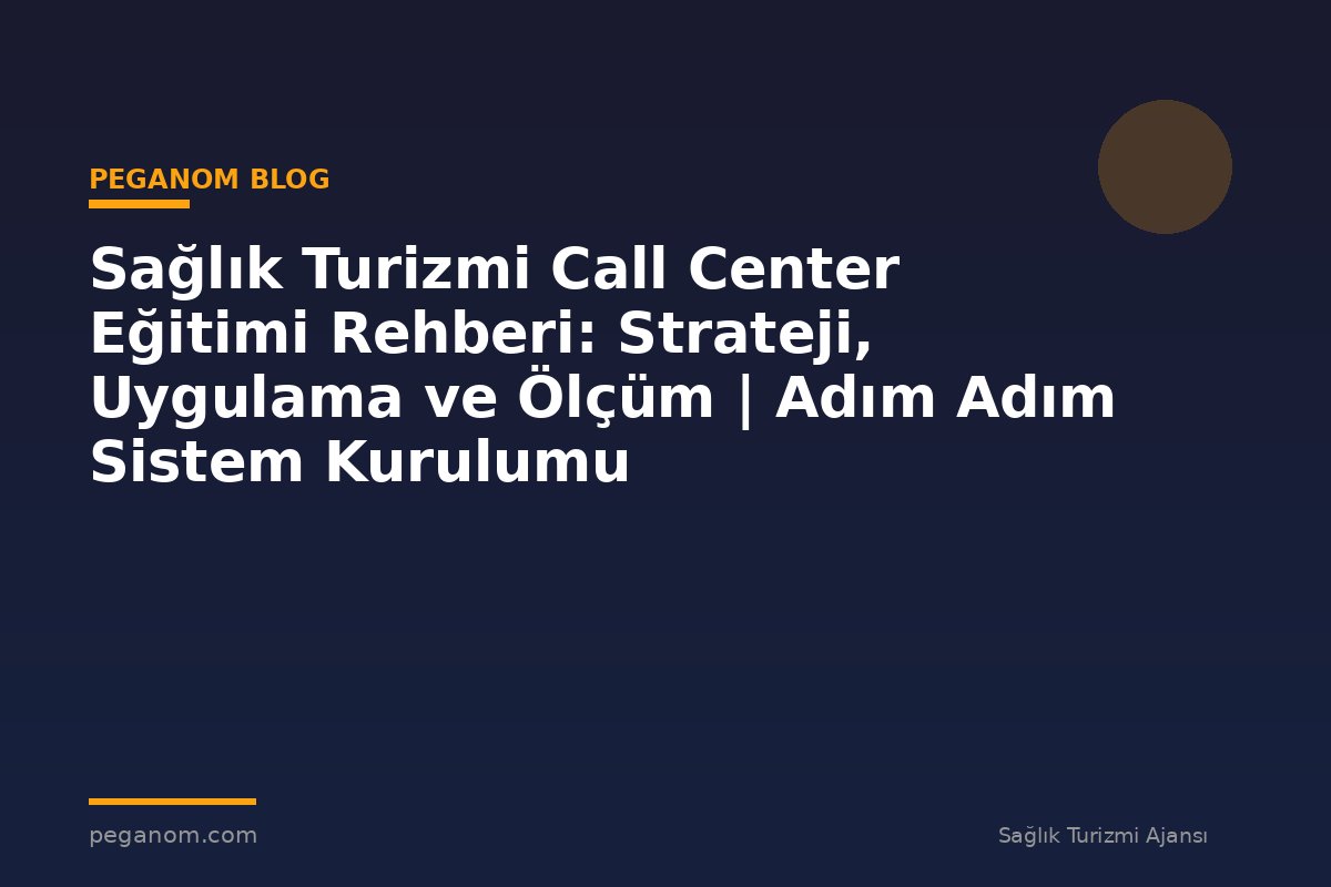 Sağlık Turizmi Call Center Eğitimi Rehberi: Strateji, Uygulama ve Ölçüm | Adım Adım Sistem Kurulumu