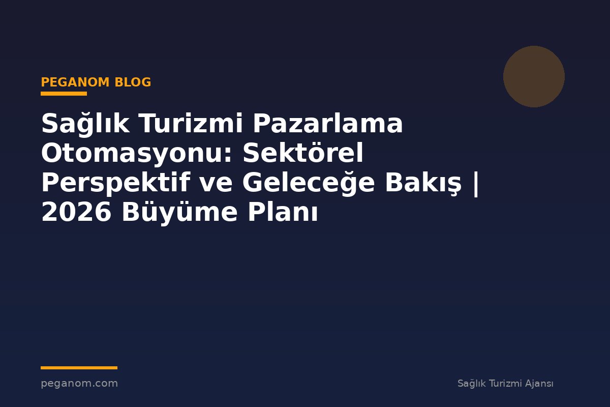 Sağlık Turizmi Pazarlama Otomasyonu: Sektörel Perspektif ve Geleceğe Bakış | 2026 Büyüme Planı