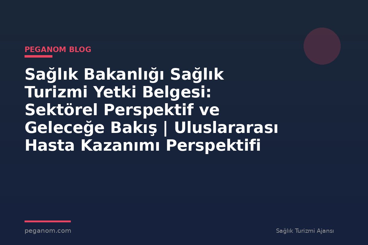Sağlık Bakanlığı Sağlık Turizmi Yetki Belgesi: Sektörel Perspektif ve Geleceğe Bakış | Uluslararası Hasta Kazanımı Perspektifi