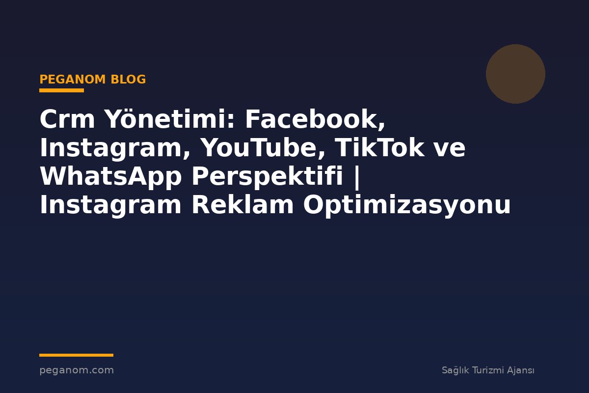 Crm Yönetimi: Facebook, Instagram, YouTube, TikTok ve WhatsApp Perspektifi | Instagram Reklam Optimizasyonu