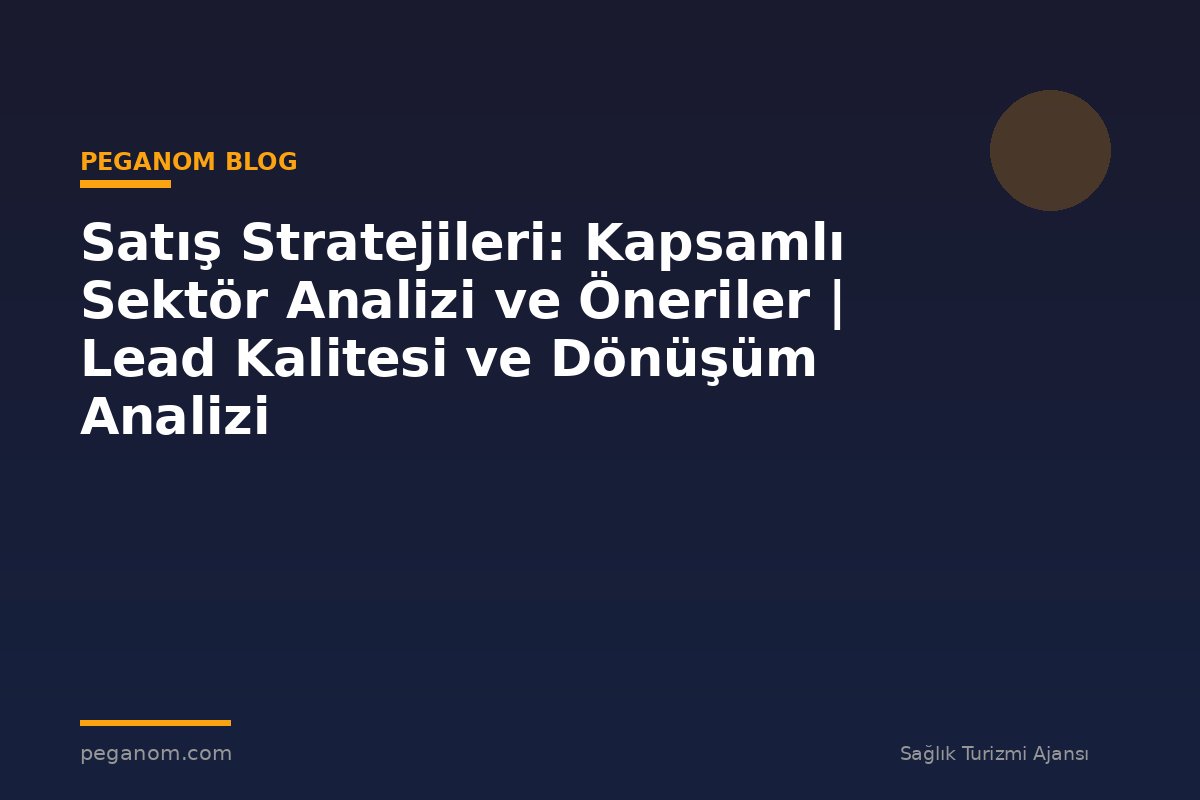 Satış Stratejileri: Kapsamlı Sektör Analizi ve Öneriler | Lead Kalitesi ve Dönüşüm Analizi