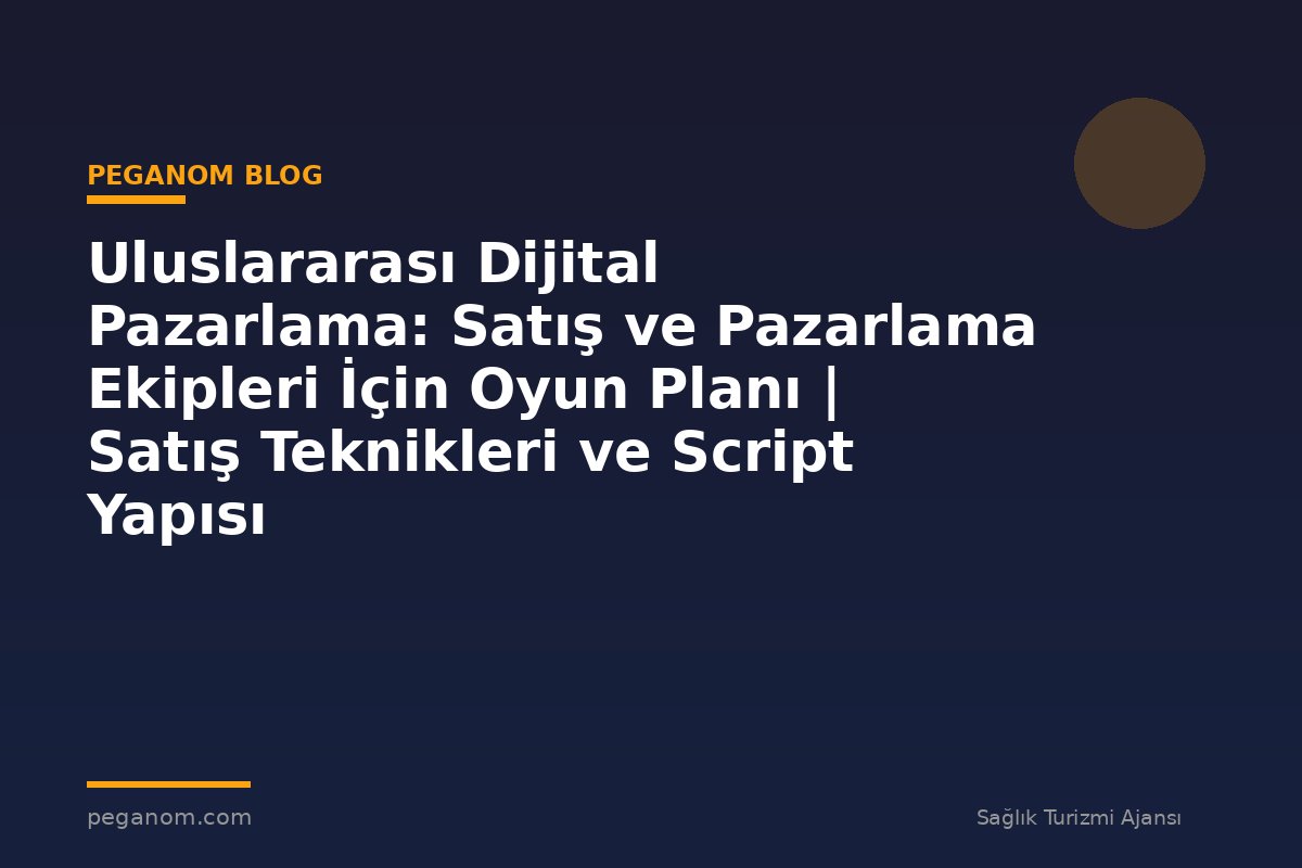 Uluslararası Dijital Pazarlama: Satış ve Pazarlama Ekipleri İçin Oyun Planı | Satış Teknikleri ve Script Yapısı