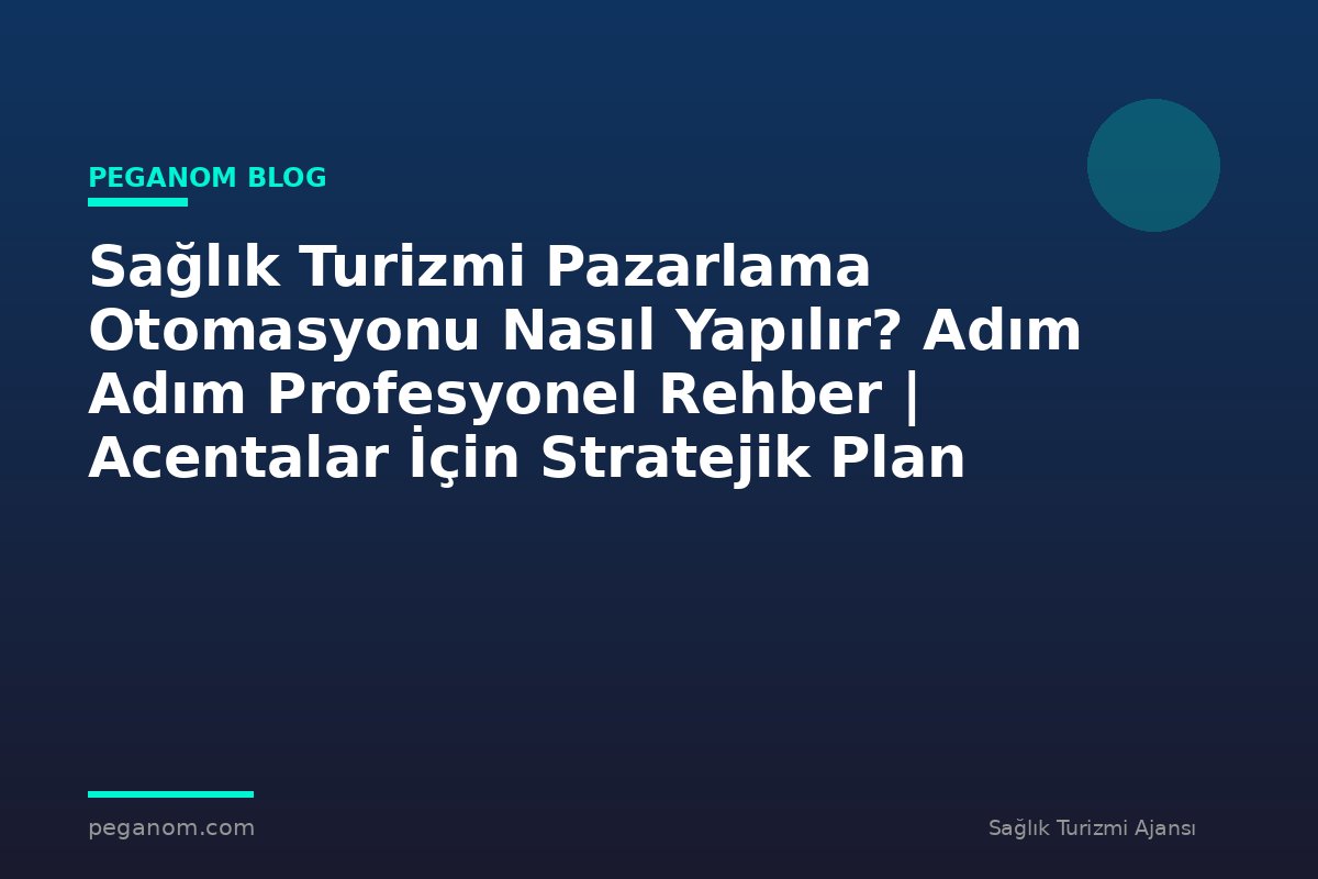 Sağlık Turizmi Pazarlama Otomasyonu Nasıl Yapılır? Adım Adım Profesyonel Rehber | Acentalar İçin Stratejik Plan