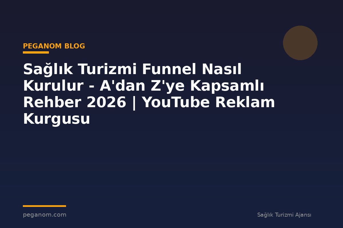 Sağlık Turizmi Funnel Nasıl Kurulur - A'dan Z'ye Kapsamlı Rehber 2026 | YouTube Reklam Kurgusu